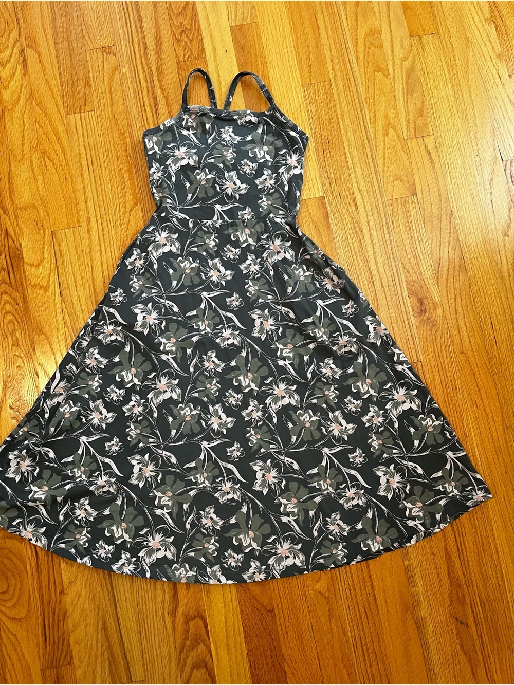 Pact Green Midi Fit and Flare Dress